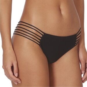 MIKOH Kapalua Bikini Bottom Night Black Stringy Cheeky XS